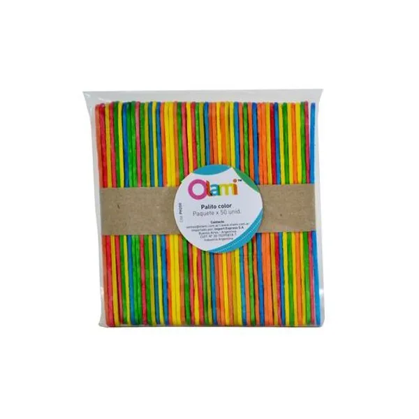 Palitos de helado color bolsa x50 unidades olami