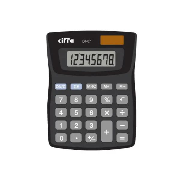 Calculadora cifra dt-67 8 dig.escritorio alim.dual