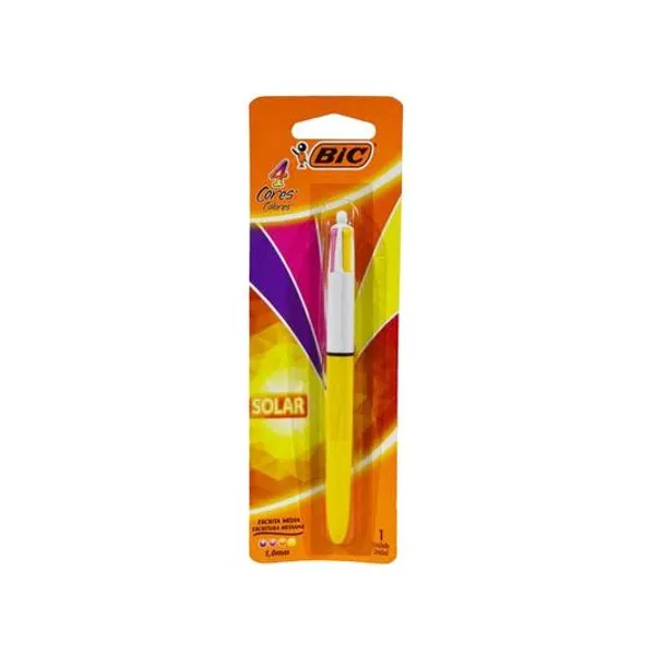 Bolígrafo 4 colores solar 1.0 mm blister x unidad BIC