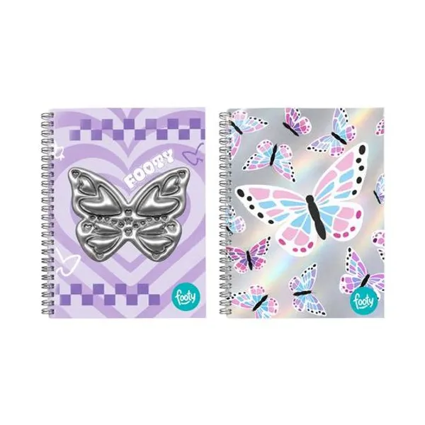 Cuaderno 22x29 rayado 100h tapa dura con espiral footy girl ii x1 modelos surtidos inkdrop