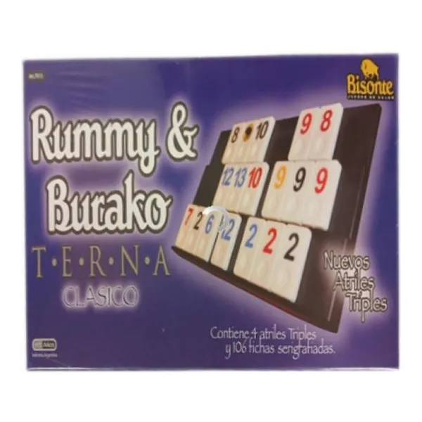 Rummy burako terna clásico plateado
