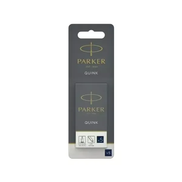 Cartucho para lapicera parker azul negro x5 unid.