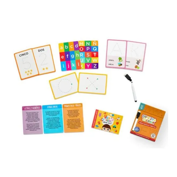 Empiezo a escribir imprenta - cartas con libro y marcador