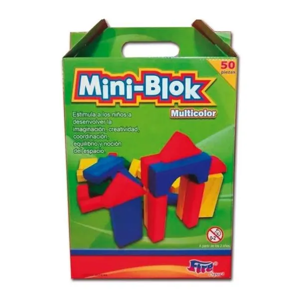 Caja de bloques de madera mini blok (multicolor)