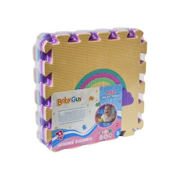 Piso de goma eva unicornio 9 piezas 28x28 cm