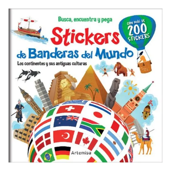 Busca-encuentra y pega stickers banderas del mundo