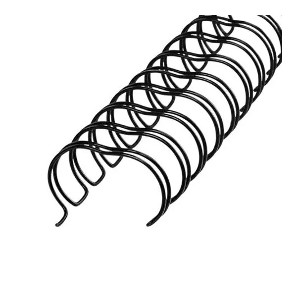 Espiral doble alambre 22.2 mm 2:1 negro x100 unidades hasta 180 hojas binder