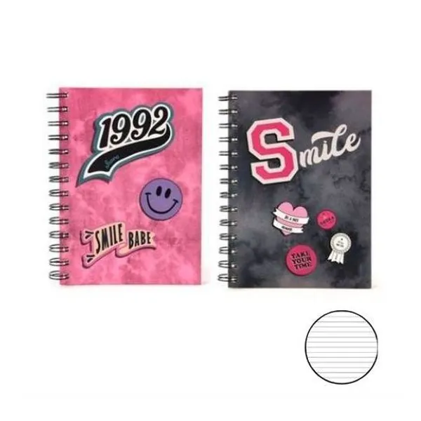 Cuaderno 13x18 cm rayado 80 hojas tapa flexible con espiral everithing Skora