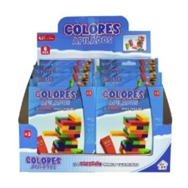 Bloques colores apilables 6 pzas/display