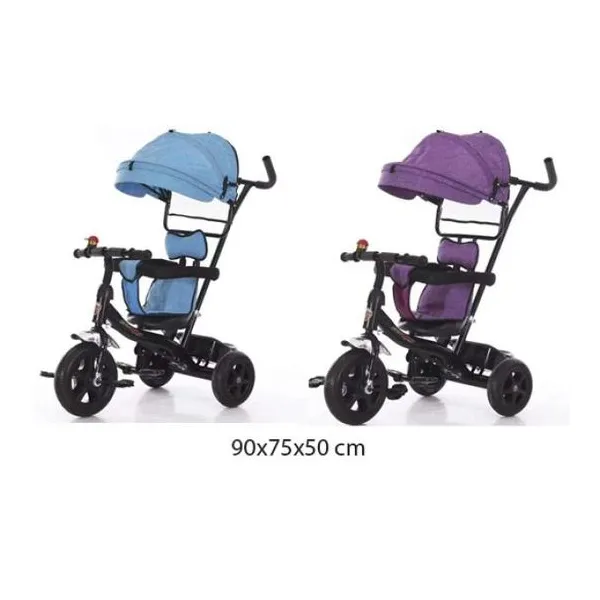 Triciclo con manija direccional y toldo (2 colores)