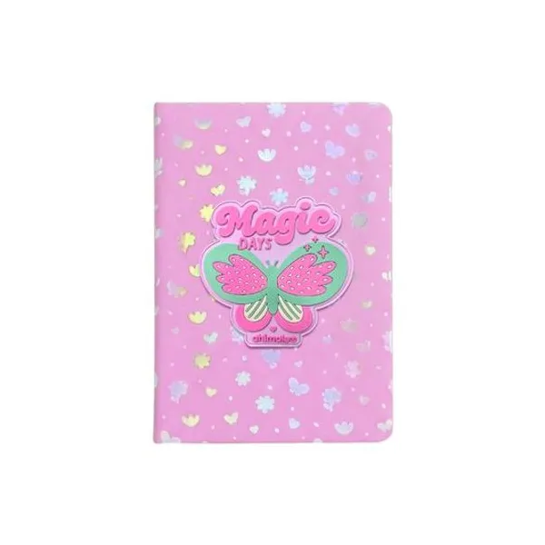 Cuaderno 14.5x21 cm rayado pu butterfly chimola