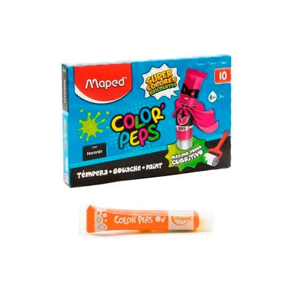 Témpera color peps naranja frutal 8 ml caja x10 Maped