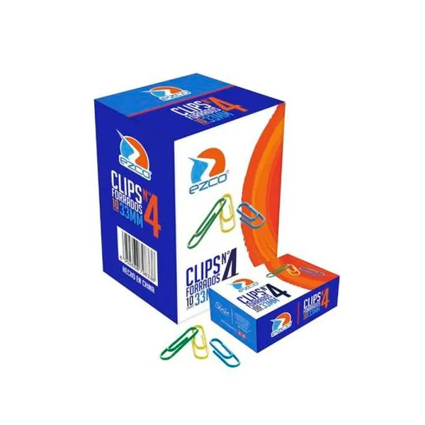 Clips forrado color n.° 4 33 mm caja x100 Ezco