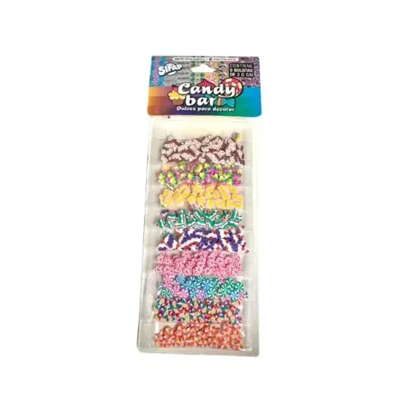 Brillantina Sifap con formas candy bar x9 sobres