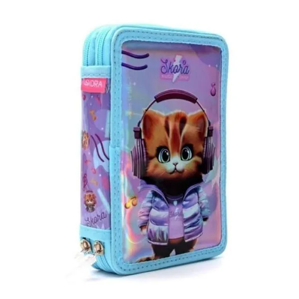 Cartuchera canopla dos pisos think happy pets flama 20 x14 x5.5 cm