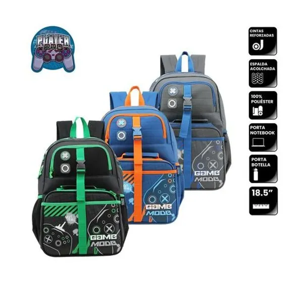 Mochila 18" espalda gamer lsyd x unidad colores surtidos lsyd