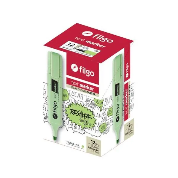 Resaltador text marker pastel retro caja x12 filg