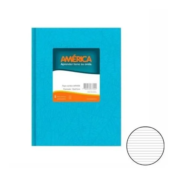 Cuaderno 16x21 rayado t/d 42h América