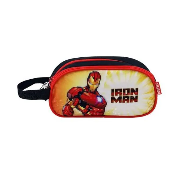 Cartuchera 2 cierres oval iron man 22x11x8 cm lsyd