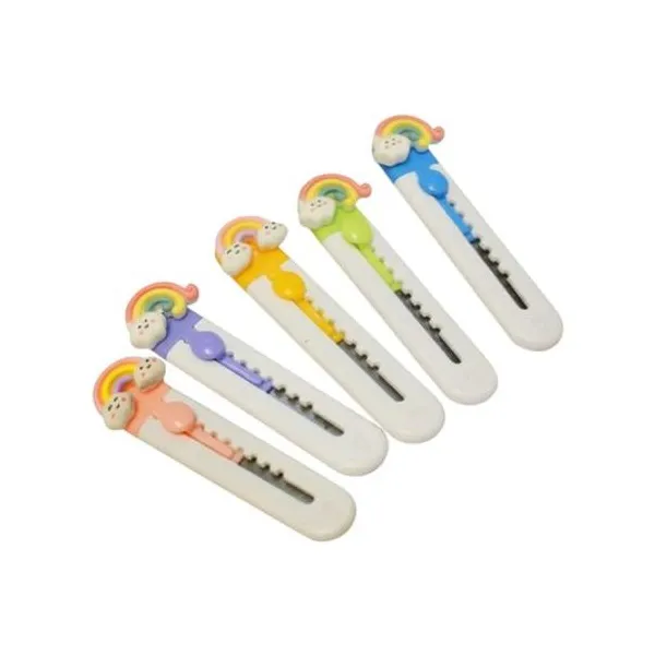 Trincheta 9 mm arcoiris 9 cm caja x48 unidades