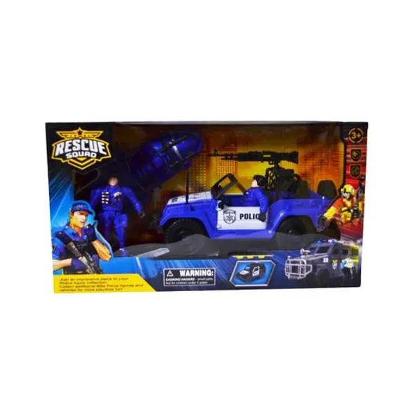 Set de vehiculos de policia 3 piezas en caja 34x18x11 cm modelos surtidos