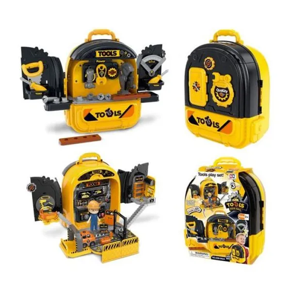 Valija 3 en 1. es mochila, banco de trabajo con herramientas y taller de reparac