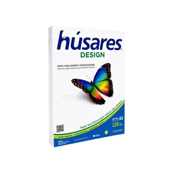 Resma a3 120 g/m2 300 hojas blancas design husares