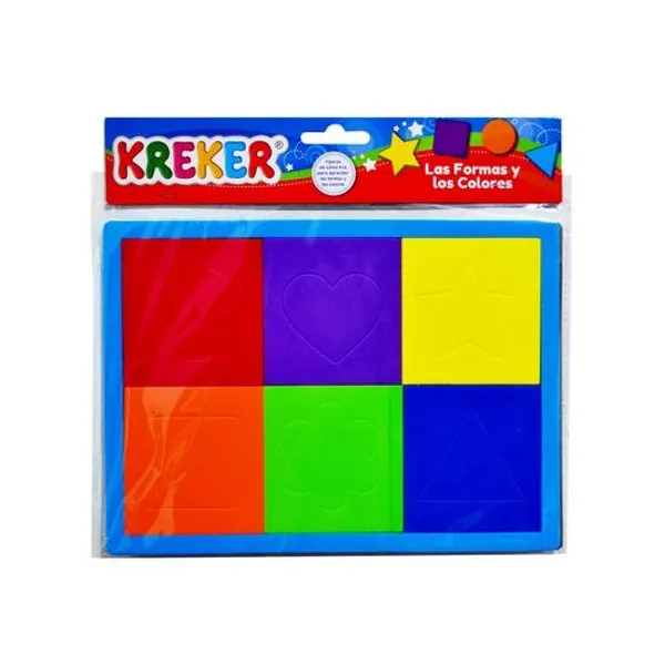 Juego de encastre goma eva formas y colores 26x19 cm Kreker