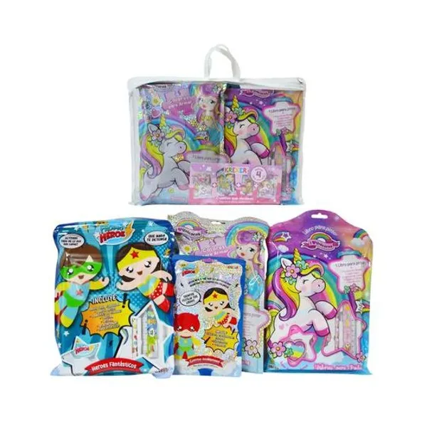 Set de 4 juegos didacticos: cuentos que abrazan en bolsa 39x29 cm Kreker