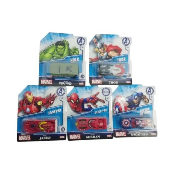 Autito metálico Avengers 1:64 en blister 12x14 cm x unidad modelos surtidos