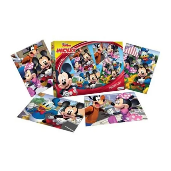 4 puzzles 12,18,24,36 piezas mickey club house.