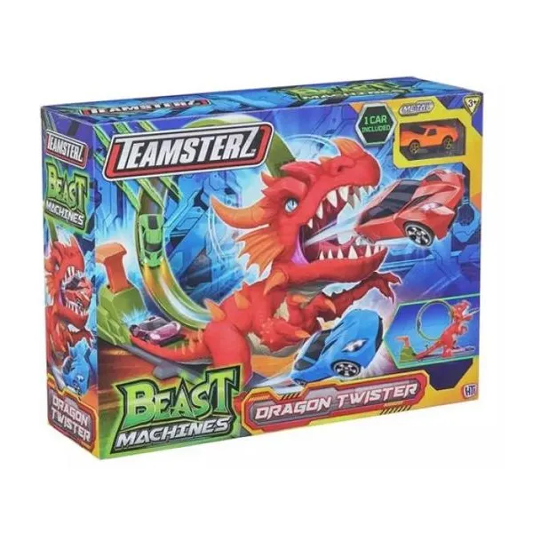 Teamsterz dragon twister pista curva + 1 vehiculo beast machines