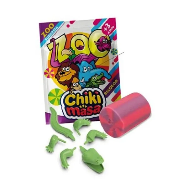 Bolsita zoosorpresa con animales para armar y coleccionar con masa bicolor