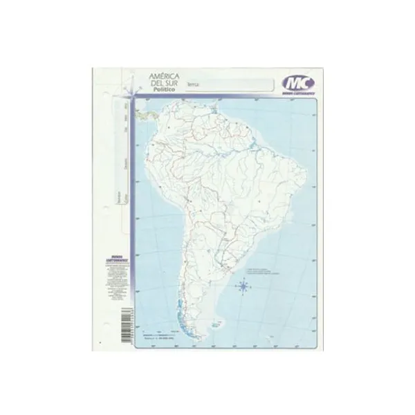Block mapas m.c.n.° 3 América sur p x40 Uni