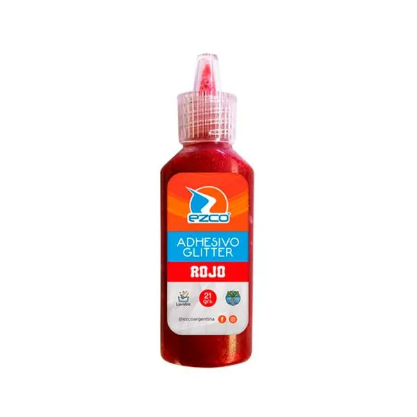 Adhesivo Ezco glitter 21 grsrojo