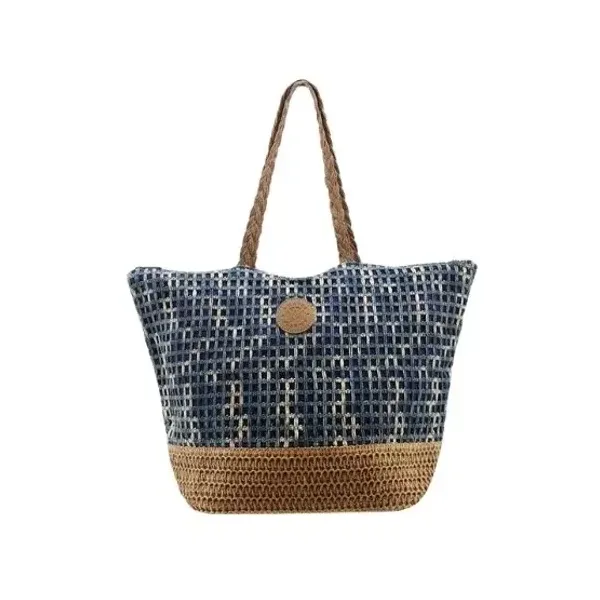 Bolso playero amayra combinado azul