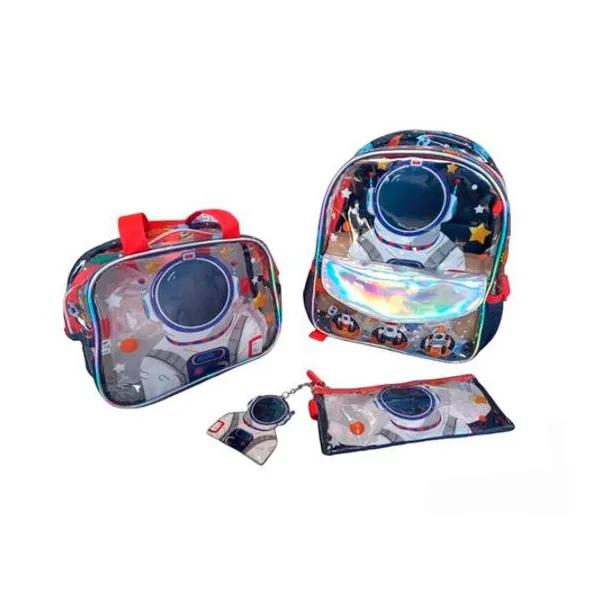 Mochila 16" espalda 3pzs x unidad astronauta