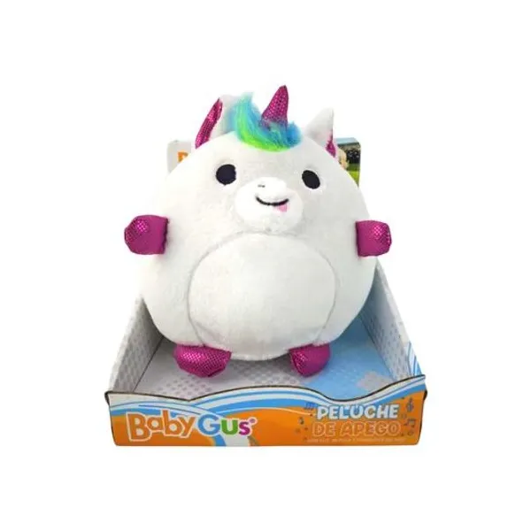 Peluche de apego unicornio con luz y sonido a pilas en caja 19x20x18 cm modelos surtidos
