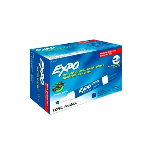 Marcador para pizarra chato azul caja x12 expo