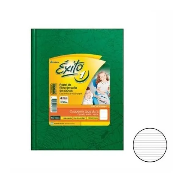 Cuaderno 16x21 rayado t/d araña verde 100h Éxito
