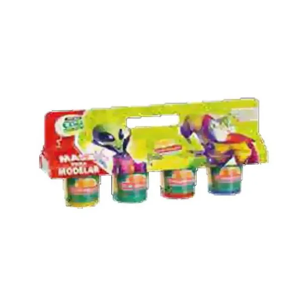 Pack 4 potes (azul/amarillo/rojo/verde) inv. extraterrestre
