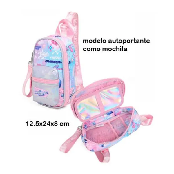 Cartuchera mochilita trama pop pink