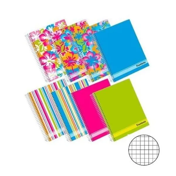 Cuaderno a4 cuadriculada t/f con esp surtido 42h triunfa