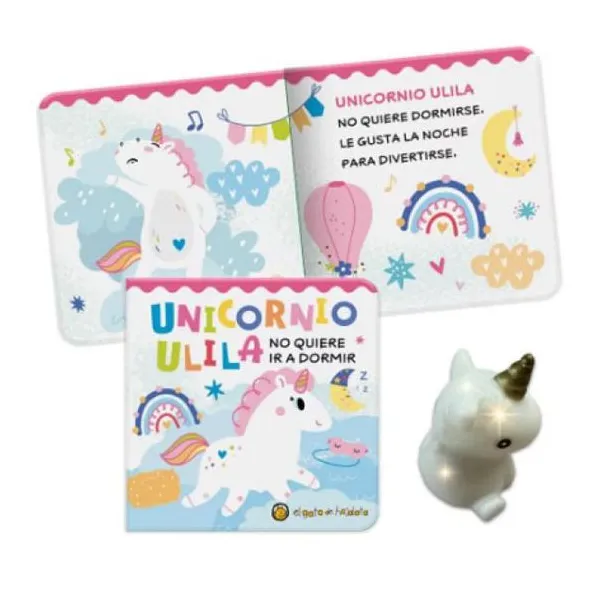 Unicornio ulila no quiere ir a dormir burbujas y luces