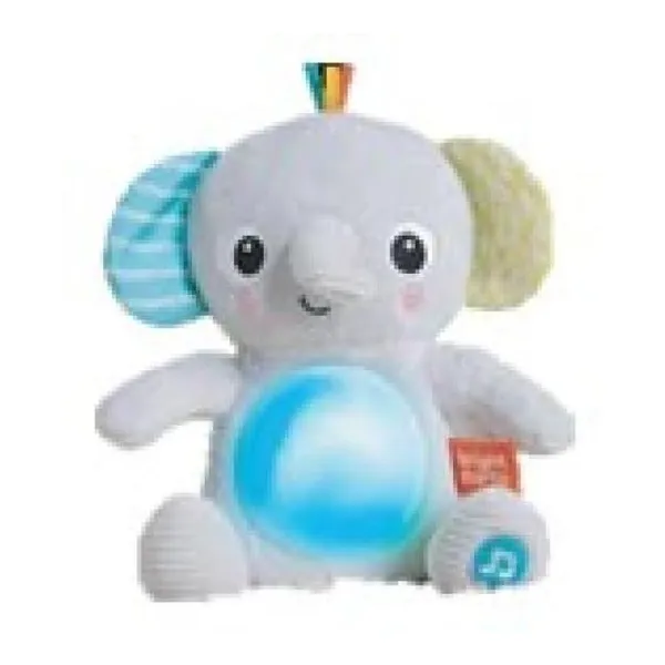 Peluche con luz en la pancita y música relajante.