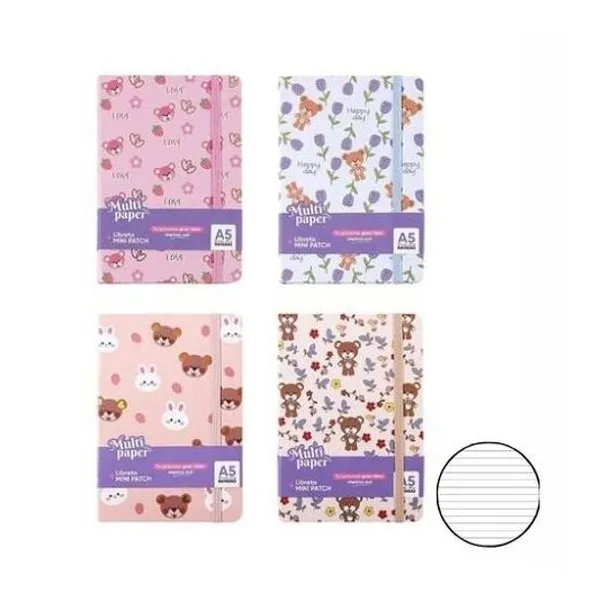 Cuaderno 14.5x21 cm rayado 96 hojas tapa dura mini patch x1 modelos surtidos multipaper