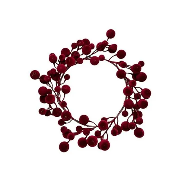 Corona para puerta frutos aterciopelados bordo 32 cm x1