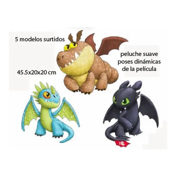 Dragons peluche suave 20 cm- modelos surtidos