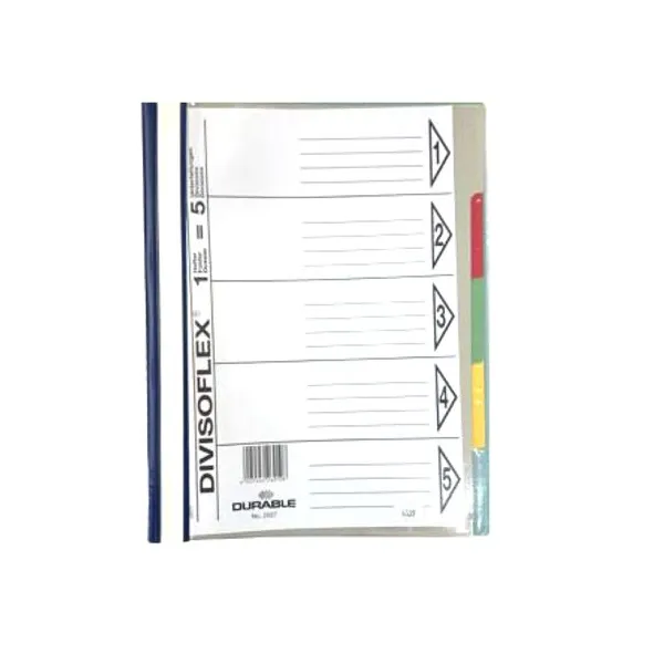 Carpeta base opaca durable divisoflex tamaño a4 5 divisiones