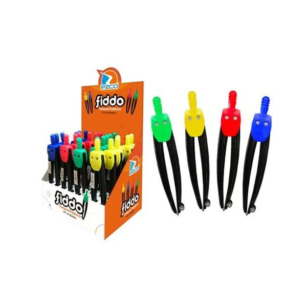 Compás plástico fiddo x unidad Ezco